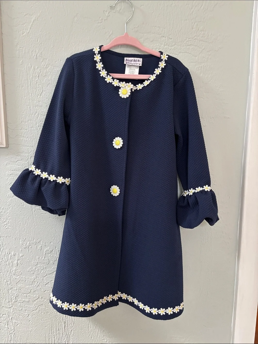 Blueberi Boulevard dress & navy coat set